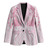 Aotearoa Kowhaiwhai Poutama Pink Motif Blazer LT9 Unisex Pink - Polynesian Pride