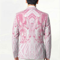 Aotearoa Kowhaiwhai Poutama Pink Motif Blazer LT9 - Polynesian Pride
