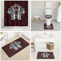 Aotearoa Kowhaiwhai Poutama Red Motif Bathroom Set