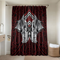 Aotearoa Kowhaiwhai Poutama Red Motif Bathroom Set