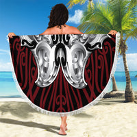 Aotearoa Kowhaiwhai Poutama Red Motif Beach Blanket LT9 - Polynesian Pride