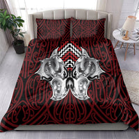 Aotearoa Kowhaiwhai Poutama Red Motif Bedding Set LT9 - Polynesian Pride