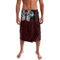 Aotearoa Kowhaiwhai Poutama Red Motif Lavalava LT9 Red - Polynesian Pride