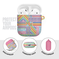 Aotearoa Kowhaiwhai Taniko Patchwork Rainbow Motifs AirPods Case