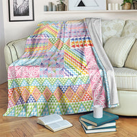Aotearoa Kowhaiwhai Taniko Patchwork Rainbow Motifs Blanket LT9 Rainbow - Polynesian Pride