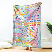 Aotearoa Kowhaiwhai Taniko Patchwork Rainbow Motifs Blanket LT9 - Polynesian Pride