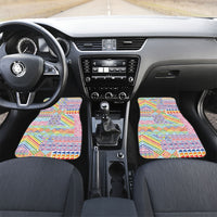 Aotearoa Kowhaiwhai Taniko Patchwork Rainbow Motifs Car Mats