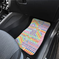 Aotearoa Kowhaiwhai Taniko Patchwork Rainbow Motifs Car Mats