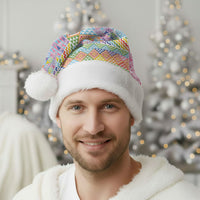 Aotearoa Kowhaiwhai Taniko Patchwork Rainbow Motifs Christmas Santa Hat