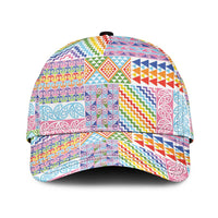 Aotearoa Kowhaiwhai Taniko Patchwork Rainbow Motifs Classic Cap