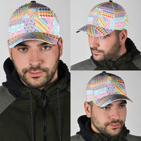 Aotearoa Kowhaiwhai Taniko Patchwork Rainbow Motifs Classic Cap