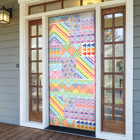 Aotearoa Kowhaiwhai Taniko Patchwork Rainbow Motifs Door Cover