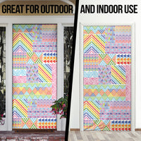 Aotearoa Kowhaiwhai Taniko Patchwork Rainbow Motifs Door Cover