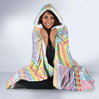Aotearoa Kowhaiwhai Taniko Patchwork Rainbow Motifs Hooded Blanket