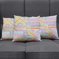 Aotearoa Kowhaiwhai Taniko Patchwork Rainbow Motifs Pillow Cover