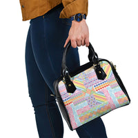 Aotearoa Kowhaiwhai Taniko Patchwork Rainbow Motifs Shoulder Handbag