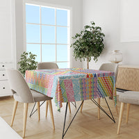 Aotearoa Kowhaiwhai Taniko Patchwork Rainbow Motifs Tablecloth LT9 - Polynesian Pride
