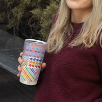 Aotearoa Kowhaiwhai Taniko Patchwork Rainbow Motifs Tumbler Cup