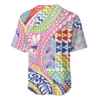 Maori Kowhaiwhai Taniko Patchwork Rainbow Motifs Baseball Jersey