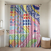Maori Kowhaiwhai Taniko Patchwork Rainbow Motifs Bathroom Set