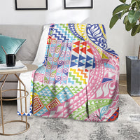 Maori Kowhaiwhai Taniko Patchwork Rainbow Motifs Blanket LT9 - Polynesian Pride