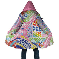 Maori Kowhaiwhai Taniko Patchwork Rainbow Motifs Cloak
