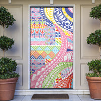 Maori Kowhaiwhai Taniko Patchwork Rainbow Motifs Door Cover