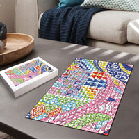 Maori Kowhaiwhai Taniko Patchwork Rainbow Motifs Puzzle