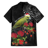 Meri Kirihimete Kakapo Family Matching Long Sleeve Bodycon Dress and Hawaiian Shirt Black Silver Fern Christmas Vibe LT9 - Polynesian Pride