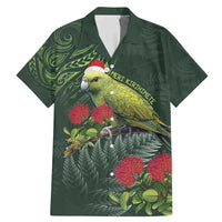 Meri Kirihimete Kakapo Family Matching Mermaid Dress and Hawaiian Shirt Green Silver Fern Christmas Vibe LT9 Dad's Shirt - Short Sleeve Green - Polynesian Pride