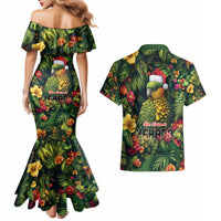 Meri Kirihimete Kakapo Couples Matching Mermaid Dress and Hawaiian Shirt New Zealand Christmas with Tropical Vibe LT9 - Polynesian Pride