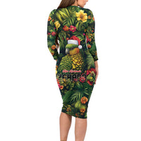 Meri Kirihimete Kakapo Family Matching Long Sleeve Bodycon Dress and Hawaiian Shirt New Zealand Christmas with Tropical Vibe LT9 - Polynesian Pride