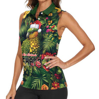 Meri Kirihimete Kakapo Women Sleeveless Polo Shirt New Zealand Christmas with Tropical Vibe LT9 - Polynesian Pride