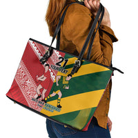 Australia-Tonga Rugby Pacific Custom Leather Tote Bag The Kangaroos and Mate Ma'a Tonga