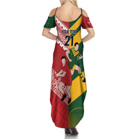 Australia-Tonga Rugby Pacific Custom Summer Maxi Dress The Kangaroos and Mate Ma'a Tonga