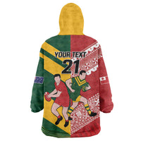 Australia-Tonga Rugby Pacific Custom Wearable Blanket Hoodie The Kangaroos and Mate Ma'a Tonga