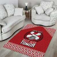 Tonga Rugby XIII Custom Area Rug Mate Ma'a Tonga with Ngatu Pattern