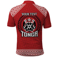 Tonga Rugby XIII Custom Polo Shirt Mate Ma'a Tonga with Ngatu Pattern