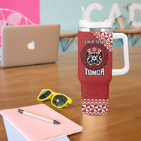 Tonga Rugby XIII Custom Tumbler With Handle Mate Ma'a Tonga with Ngatu Pattern