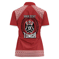 Tonga Rugby XIII Custom Women Polo Shirt Mate Ma'a Tonga with Ngatu Pattern