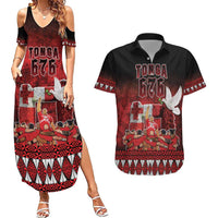 Custom Tonga 676 Haamonga a Maui Couples Matching Summer Maxi Dress and Hawaiian Shirt Tongan Sipi Tau Unique Dance LT9 Red - Polynesian Pride