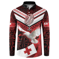 Custom Tonga XIII Rugby Tribal Tattoo Button Sweatshirt Mate Ma'a Tonga Kupesi Ngatu Grunge Style