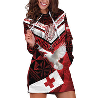 Custom Tonga XIII Rugby Tribal Tattoo Hoodie Dress Mate Ma'a Tonga Kupesi Ngatu Grunge Style