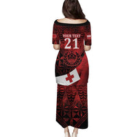 Custom Tonga XIII Rugby Tribal Tattoo Puletasi Mate Ma'a Tonga Kupesi Ngatu Grunge Style