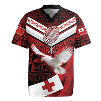 Custom Tonga XIII Rugby Tribal Tattoo Rugby Jersey Mate Ma'a Tonga Kupesi Ngatu Grunge Style