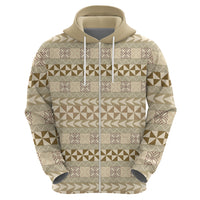 Pasifika Sataoa Pattern Simple Motif Hoodie Beige Tan LT9 - Polynesian Pride