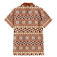 Pasifika Sataoa Pattern Simple Motif Family Matching Mermaid Dress and Hawaiian Shirt Brown Beige Tan LT9 - Polynesian Pride