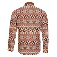 Pasifika Sataoa Pattern Simple Motif Family Matching Mermaid Dress and Hawaiian Shirt Brown Beige Tan LT9 - Polynesian Pride