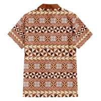 Pasifika Sataoa Pattern Simple Motif Hawaiian Shirt Brown Beige Tan LT9 - Polynesian Pride