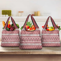 Pasifika Sataoa Pattern Simple Motif Grocery Bag Cherry